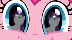 Size: 1000x563 | Tagged: safe, pinkie pie, rarity, earth pony, pony, unicorn, g4, close-up, female, grin, mare, reflection, smiling