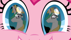 Size: 1000x563 | Tagged: safe, pinkie pie, princess celestia, alicorn, earth pony, pony, princess molestia, g4, close-up, female, grin, mare, reflection, smiling, you gonna get raped