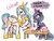 Size: 768x576 | Tagged: safe, artist:emlan, princess celestia, princess luna, alicorn, pony, g4, cake theft, crown, duo, duo female, eating, female, fork, hoof shoes, japanese, jewelry, magic, mare, onee-sama, peytral, princess, regalia, romaji, royal sisters, s1 luna, simple background, sisters, speech bubble, strawberry, telekinesis, white background, yoink