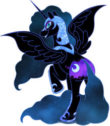 Size: 917x1054 | Tagged: safe, artist:anita-valo, nightmare moon, alicorn, pony, g4, butt, female, mare, peytral, plot, raised hoof, rear view, simple background, smiling, solo, transparent background