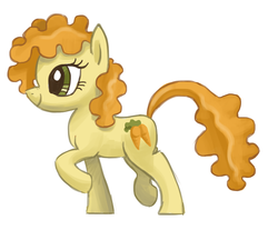 Size: 924x800 | Tagged: safe, artist:needsmoarg4, carrot top, golden harvest, earth pony, pony, g4, female, mare, profile, simple background, smiling, solo, white background