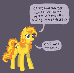 Size: 714x700 | Tagged: safe, artist:dimespin, bumblesweet, earth pony, pony, g4, female, mare, simple background, solo, speech bubble