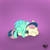 Size: 900x900 | Tagged: safe, artist:microgrid, bon bon, lyra heartstrings, sweetie drops, earth pony, pony, unicorn, g4, female, gradient background, lesbian, mare, pony pile, prone, ship:lyrabon, shipping, sleeping, smiling