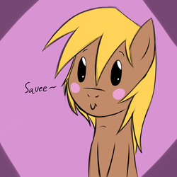 Size: 900x900 | Tagged: safe, artist:microgrid, oc, oc only, oc:honey dip, pegasus, pony, blushing, female, mare, smiling, solo, squee