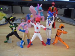 Size: 638x480 | Tagged: safe, princess celestia, g4, battle cossack, battle fever j, battle france, battle japan, battle kenya, gokaiger, gokaired, irl, mcdonald's happy meal toys, mrs. america, photo, super sentai, toy