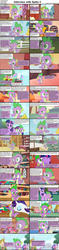 Size: 1282x5447 | Tagged: safe, edit, edited screencap, screencap, pinkie pie, princess celestia, rarity, spike, twilight sparkle, alicorn, dragon, earth pony, pony, unicorn, comic:celestia's servant interview, g4, caption, comic, female, interview, male, mare