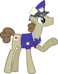 Size: 2987x3787 | Tagged: safe, artist:catnipfairy, parcel post, post haste, earth pony, pony, g4, high res, mailpony, male, raised hoof, simple background, smiling, solo, stallion, transparent background, vector