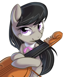 Size: 406x486 | Tagged: safe, artist:php27, octavia melody, earth pony, pony, g4, cello, female, looking at you, mare, musical instrument, simple background, smiling, solo, transparent background