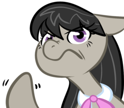 Size: 781x680 | Tagged: safe, artist:php27, octavia melody, earth pony, pony, g4, angry, ears back, female, mare, reaction image, simple background, solo, transparent background