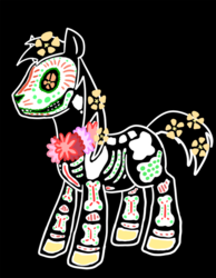 Size: 582x750 | Tagged: safe, artist:violetmagician, big macintosh, earth pony, pony, g4, black background, dia de los muertos, male, simple background, stallion