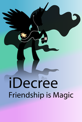 Size: 640x960 | Tagged: safe, artist:nnufergs, princess celestia, alicorn, pony, g4, female, frutiger metro, ipod, ipod ad spoof, mare, parody, raised hoof, silhouette, solo, vector, wallpaper