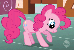 Size: 500x341 | Tagged: safe, screencap, pinkie pie, earth pony, pony, green isn't your color, season 1, animated, behaving like a dog, cute, diapinkes, digging, female, gif, hnnng, horses doing horse things, hub logo, hubble, mare, puppy pie, scratching, solo