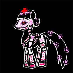 Size: 600x600 | Tagged: safe, artist:violetmagician, nurse redheart, earth pony, pony, g4, black background, dia de los muertos, female, mare, simple background, solo