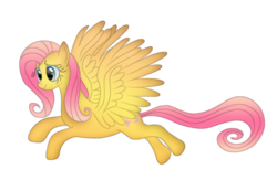Size: 900x587 | Tagged: safe, artist:macalaniaa, fluttershy, pegasus, pony, g4, female, flying, mare, simple background, smiling, solo, transparent background