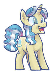 Size: 662x925 | Tagged: safe, artist:needsmoarg4, sapphire shores, pony, unicorn, g4, female, mare, open mouth, simple background, smiling, solo, white background