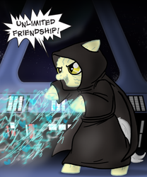 Size: 1000x1200 | Tagged: safe, artist:professor-ponyarity, pony, bipedal, cloak, clothes, emperor palpatine, force lightning, lightning, male, ponified, solo, stallion, star wars