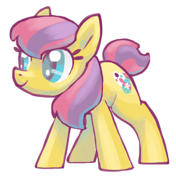Size: 718x726 | Tagged: safe, artist:needsmoarg4, skedoodle, earth pony, pony, g3, g4, female, g3 to g4, generation leap, mare, simple background, smiling, solo, white background