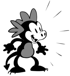 Size: 709x766 | Tagged: safe, artist:php27, spike, dragon, g4, black and white cartoon, male, old timey, oldschool cartoon, rubber hose animation, simple background, solo, white background