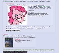 Size: 785x706 | Tagged: safe, applejack, pinkie pie, earth pony, pony, g4, /co/, 4chan, 4chan screencap, crying, feels, female, mare, text