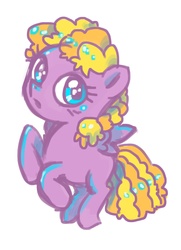 Size: 580x800 | Tagged: safe, artist:needsmoarg4, sunny daze, pegasus, pony, g4, blank flank, female, filly, rearing, simple background, solo, white background