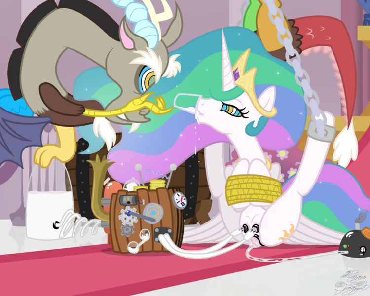 Discord Ponies Porn - 17710 - explicit, artist:facelessjr, discord, princess celestia, alicorn,  pony, bondage, breast milk, chains, crotchboobs, dislestia, domcord,  female, femsub, lactation, male, maledom, mare, milk, milking, milking  machine, mind control, nipples, nudity