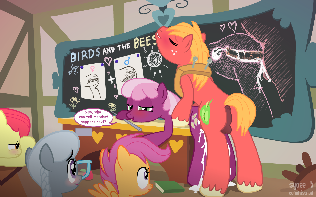 Big Mac And Applebloom Porn - 17757 - explicit, artist:syoee b, apple bloom, big macintosh, cheerilee,  scootaloo, silver spoon, earth pony, pegasus, pony, an egg being attacked  by sperm, anus, balls, bedroom eyes, bicornuate uterus, blushing, breeding,  butt,