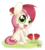 Size: 900x1000 | Tagged: safe, artist:solar-slash, roseluck, earth pony, pony, g4, chibi, cute, female, flower, flower in hair, mare, rose, simple background, sitting, solo, transparent background