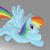 Size: 1200x1200 | Tagged: artist needed, safe, rainbow dash, pegasus, pony, g4, fat, female, flying, gradient background, mare, rainblob dash, solo