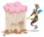 Size: 1596x1349 | Tagged: dead source, safe, artist:anima-dos, discord, princess celestia, alicorn, draconequus, pony, g4, angry, celestia is not amused, chocolate, chocolate milk, chocolate rain, cloud, discord being discord, duo, eyes closed, female, fluffy, frown, glare, glarelestia, laughing, makeup, male, mare, milk, open mouth, pink cloud, pointing, rain, running makeup, simple background, smiling, transparent background, trollcord, wet, wet mane, wet tail