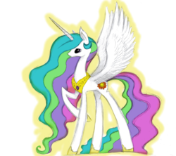 Size: 850x755 | Tagged: safe, artist:octomoparalysis, princess celestia, alicorn, pony, g4, female, mare, raised hoof, simple background, solo, transparent background