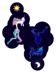 Size: 6400x8275 | Tagged: safe, artist:zomgitsalaura, princess celestia, princess luna, hippocampus, merpony, g4, absurd resolution, duo, duo female, female, sealestia, simple background, sisters, species swap, transparent background