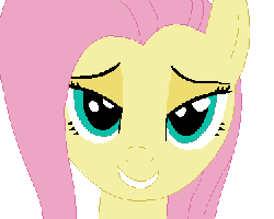 Size: 375x300 | Tagged: safe, artist:tomdantherock, fluttershy, pegasus, pony, g4, animated, bedroom eyes, female, gif, looking at you, love face, mare, parody, scene parody, simple background, smiling, solo, transparent background