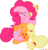 Size: 1028x1077 | Tagged: safe, artist:stupidlittlecreature, applejack, pinkie pie, earth pony, pony, g4, duo, eyes closed, female, hug, lesbian, mare, ship:applepie, shipping, simple background, transparent background, vector