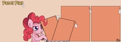 Size: 1400x489 | Tagged: safe, artist:solar-slash, pinkie pie, earth pony, pony, g4, comic, female, mare, panel play, price tag, shopping cart, solo
