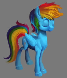 Size: 790x916 | Tagged: safe, artist:justdayside, rainbow dash, pegasus, pony, g4, eyes closed, female, mare, simple background, solo