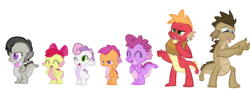 Size: 3425x1289 | Tagged: safe, artist:fluttershy123, artist:itsaaudraw, apple bloom, berry punch, berryshine, big macintosh, doctor whooves, octavia melody, scootaloo, sweetie belle, time turner, dragon, g4, berry dragon, big dragontosh, bowtie, cutie mark crusaders, doctor dragon, dragon bloom, dragoness, dragonified, dragontavia, female, male, scootadragon, simple background, species swap, sweetie dragon, teenaged dragon, transparent background