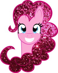 Size: 2324x2933 | Tagged: safe, artist:catnipfairy, pinkie pie, earth pony, pony, g4, cute, diapinkes, female, glitter, high res, mare, simple background, smiling, solo, sparkly, transparent background, vector