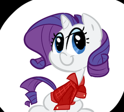 Size: 770x700 | Tagged: safe, artist:elslowmo, artist:tess, rarity, pony, unicorn, g4, clothes, female, mare, plaid, shirt, sitting, smiling, solo