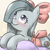 Size: 900x900 | Tagged: safe, artist:speccysy, marble pie, earth pony, pony, g4, blushing, bow, cute, female, mare, prone, ribbon, smiling, solo