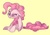 Size: 721x500 | Tagged: safe, artist:coffeechicken, pinkie pie, earth pony, pony, g4, behaving like a dog, ear scratch, female, floppy ears, itchy, mare, one eye closed, scratching, simple background, sitting, solo