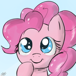 Size: 900x900 | Tagged: safe, artist:speccysy, pinkie pie, earth pony, pony, g4, cute, female, looking at you, mare, smiling, solo