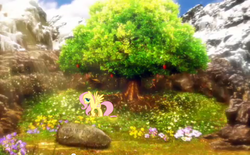 Size: 768x475 | Tagged: safe, fluttershy, pegasus, pony, g4, erana's peace, female, mare, quest for glory, solo