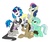 Size: 1770x1475 | Tagged: safe, artist:hombre0, bon bon, derpy hooves, dj pon-3, doctor whooves, lyra heartstrings, octavia melody, sweetie drops, time turner, vinyl scratch, earth pony, pegasus, pony, unicorn, g4, background six, female, hilarious in hindsight, male, mane six opening poses, mare, show accurate, simple background, smiling, stallion, white background