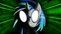 Size: 2048x1138 | Tagged: safe, artist:blackgryph0n, dj pon-3, vinyl scratch, pony, unicorn, g4, abstract background, female, looking at you, mare, smiling, solo