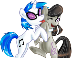 Size: 900x716 | Tagged: safe, artist:shadow-rhapsody, dj pon-3, octavia melody, vinyl scratch, earth pony, pony, unicorn, g4, face licking, female, lesbian, licking, mare, ship:scratchtavia, shipping, simple background, transparent background