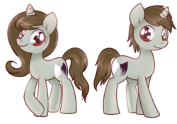 Size: 1000x700 | Tagged: safe, artist:solar-slash, oc, oc only, pony, unicorn, duo, female, male, mare, rule 63, self ponidox, simple background, smiling, stallion, transparent background