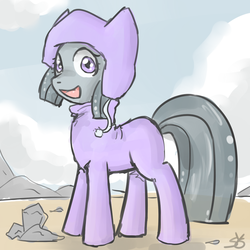 Size: 900x900 | Tagged: safe, artist:speccysy, marble pie, cat, earth pony, pony, g4, cat's pajamas, clothes, costume, female, footed sleeper, happy, hat, kigurumi, mare, pajamas, solo