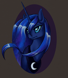 Size: 1878x2150 | Tagged: safe, artist:thiefofcookies, princess luna, alicorn, pony, g4, bust, female, mare, solo, starry eyes, wingding eyes