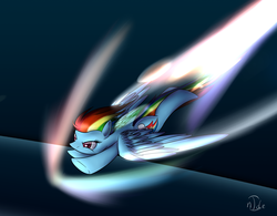 Size: 2305x1800 | Tagged: safe, artist:n1de, rainbow dash, pegasus, pony, g4, contrail, diving, female, flying, mare, solo, sound barrier, speed trail