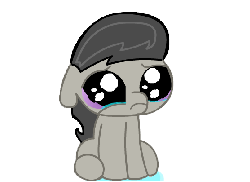 Size: 556x405 | Tagged: safe, artist:keanno, part of a set, octavia melody, earth pony, pony, g4, animated, crying, emotional warfare, eye shimmer, female, filly, floppy ears, foal, gif, sad, simple background, sitting, solo, transparent background